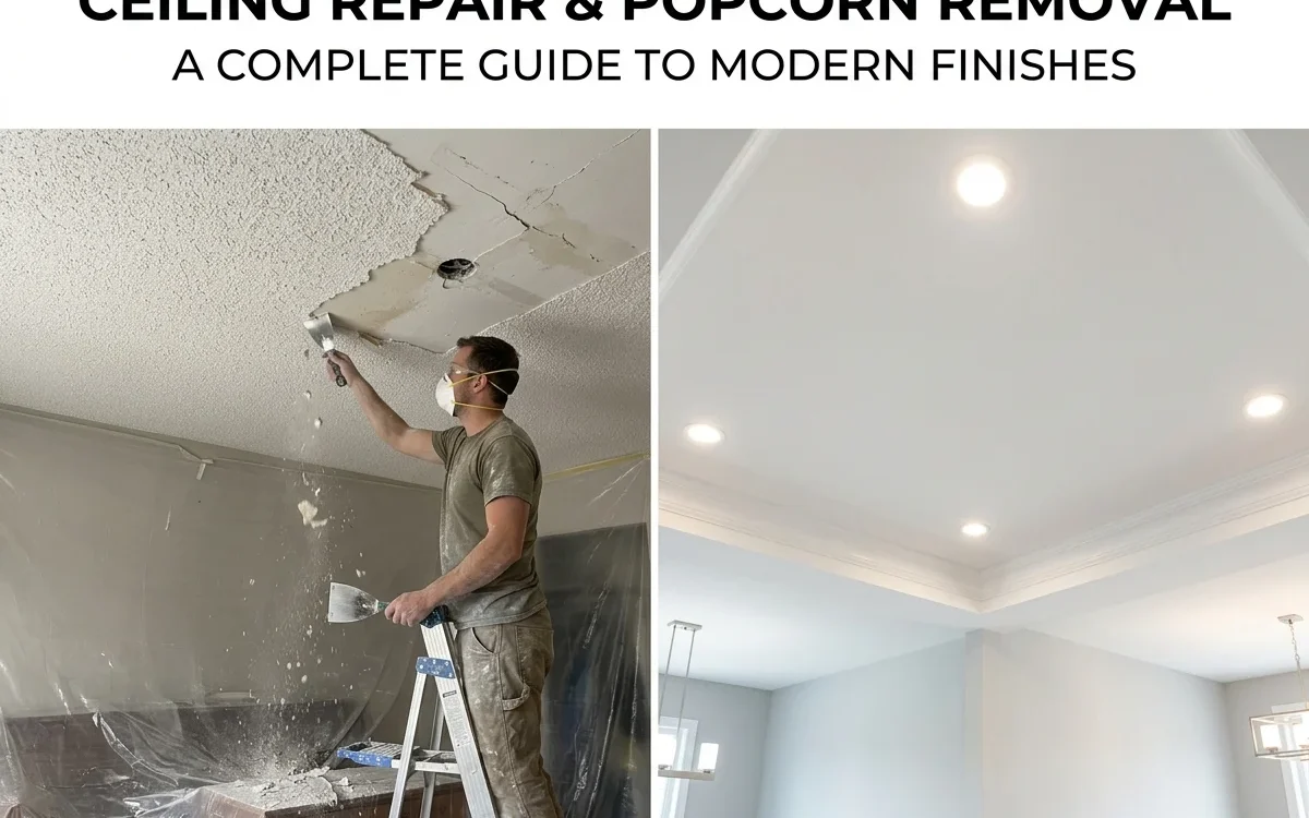 Ceiling Repair & Popcorn Removal Complete Renovation Guide for Modern Finishes