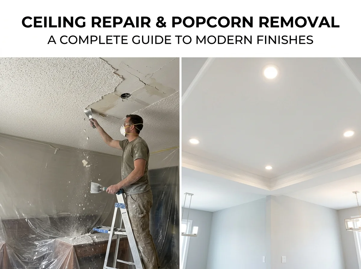 Ceiling Repair & Popcorn Removal Complete Renovation Guide for Modern Finishes